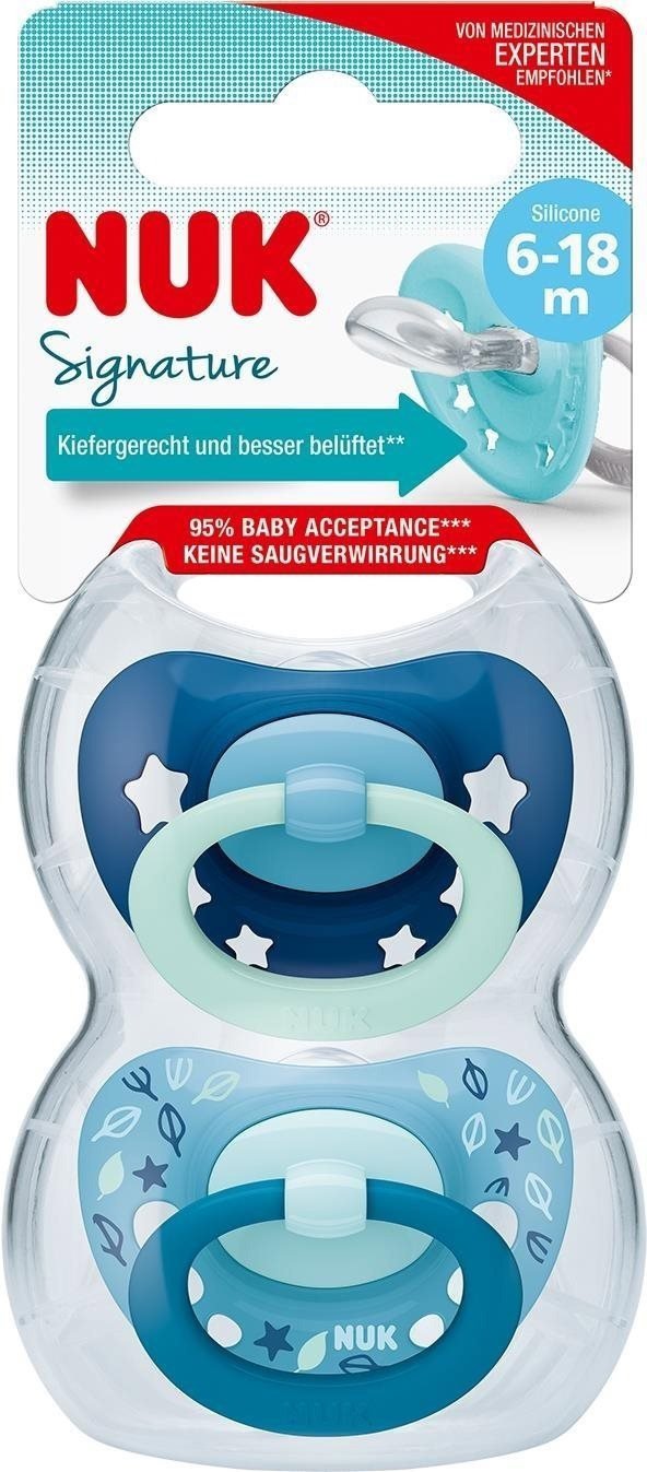NUK Dudlík Signature 6–18m 2 ks BOX kluk