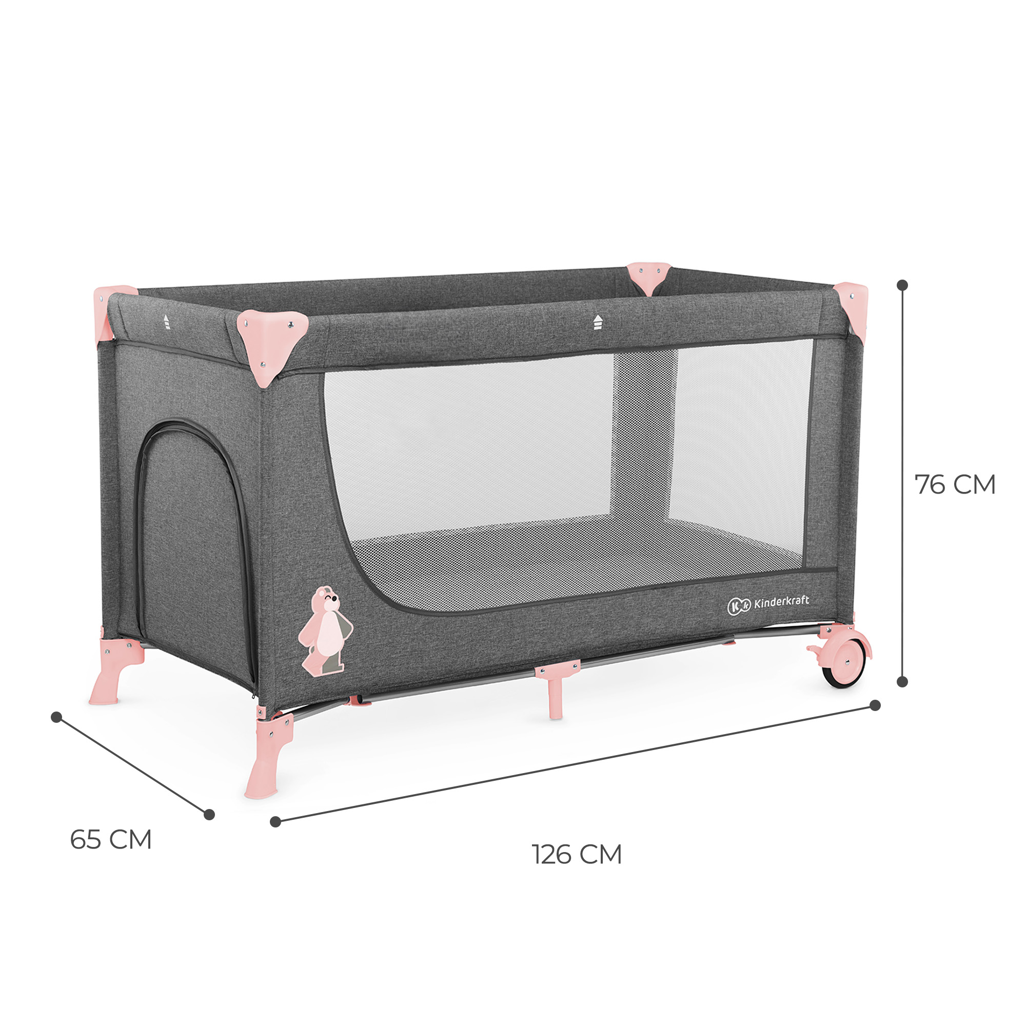 Cestovní postýlka Kinderkraft Joy Pink