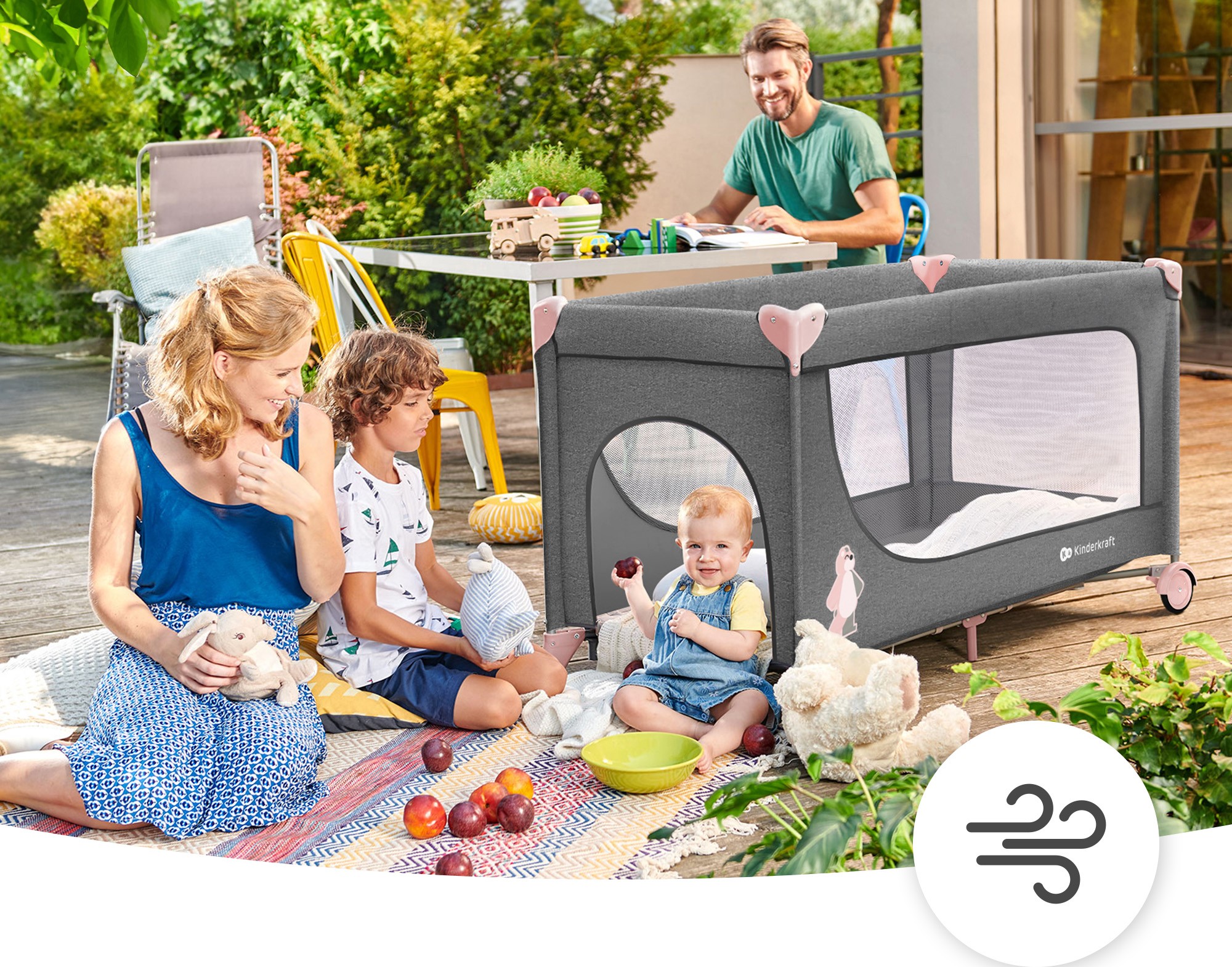 Cestovní postýlka Kinderkraft Joy Pink