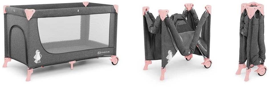Cestovní postýlka Kinderkraft Joy Pink