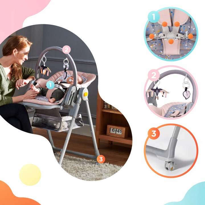 Jídelní židlička Kinderkraft Lastree Pink