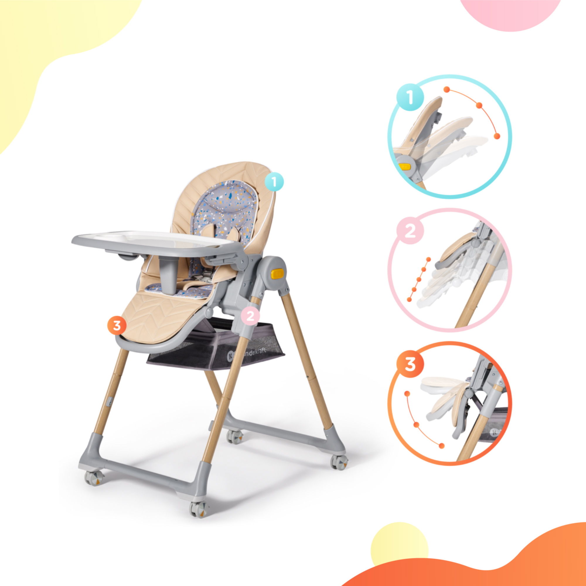 Jídelní židlička Kinderkraft Lastree Wood