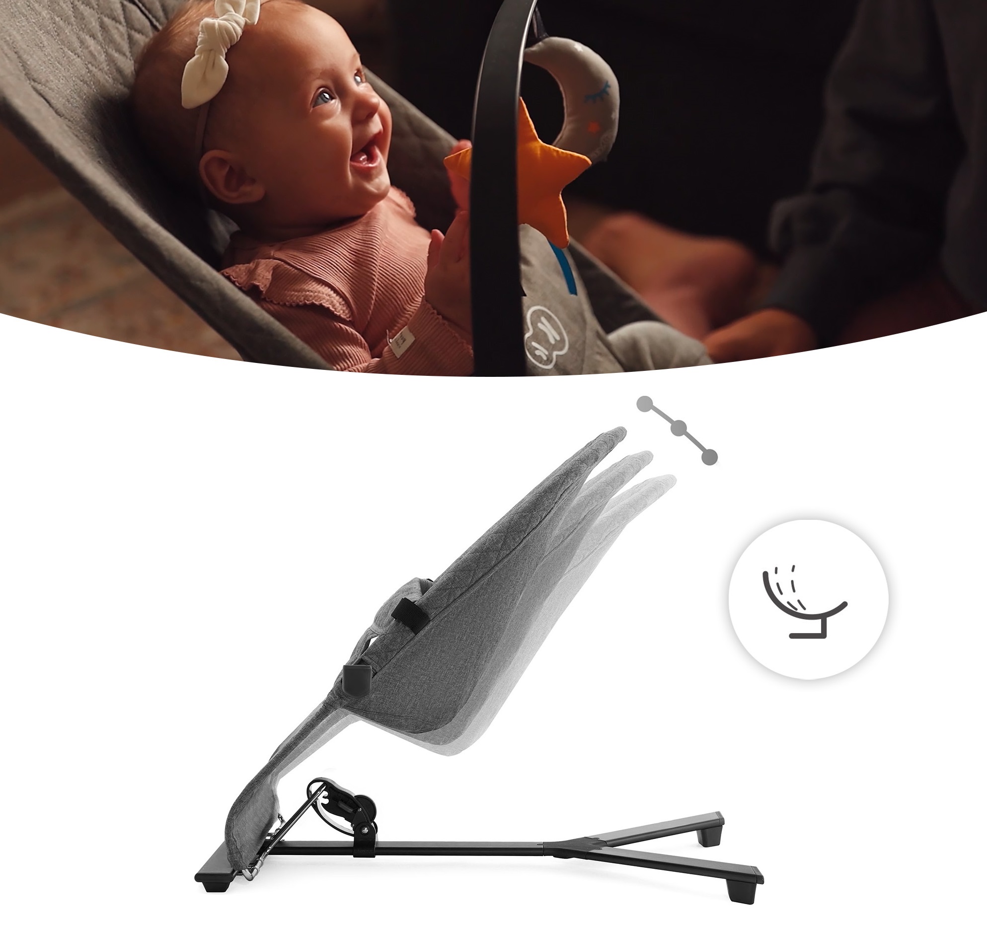 Dětské lehátko Kinderkraft Mimi Grey