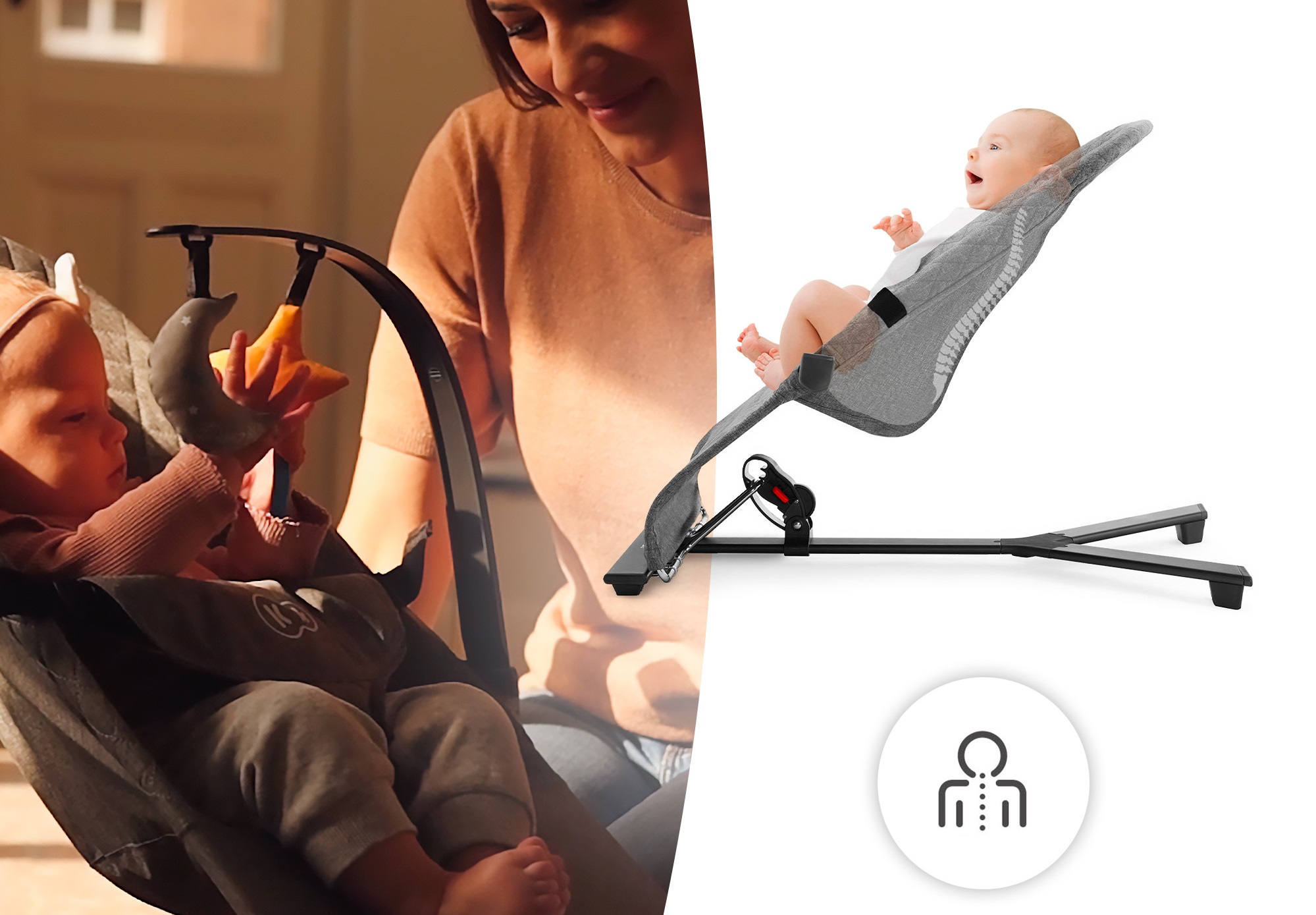 Dětské lehátko Kinderkraft Mimi Grey