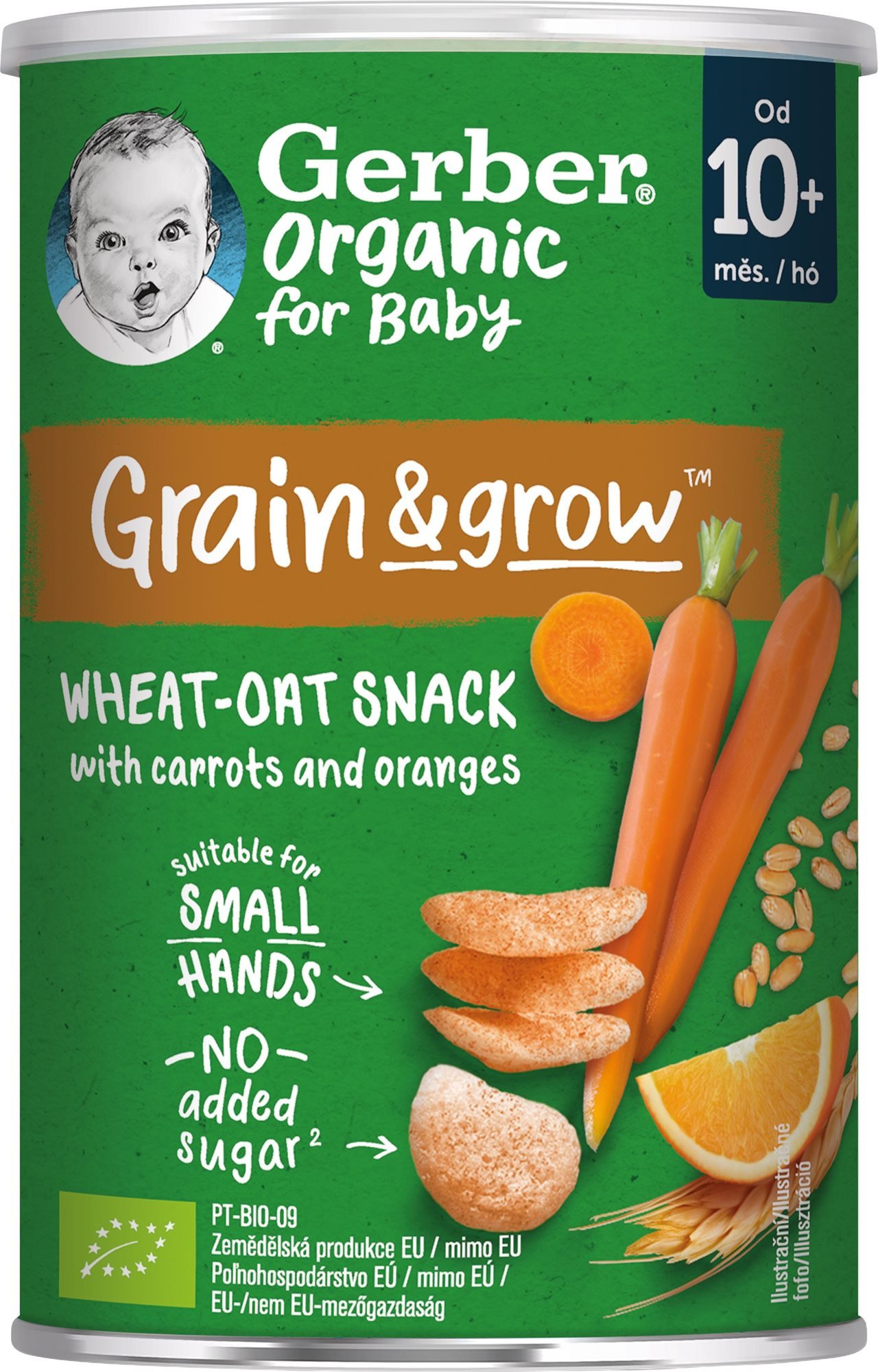 Křupky pro děti GERBER Organic křupky s mrkví a pomerančem 35 g