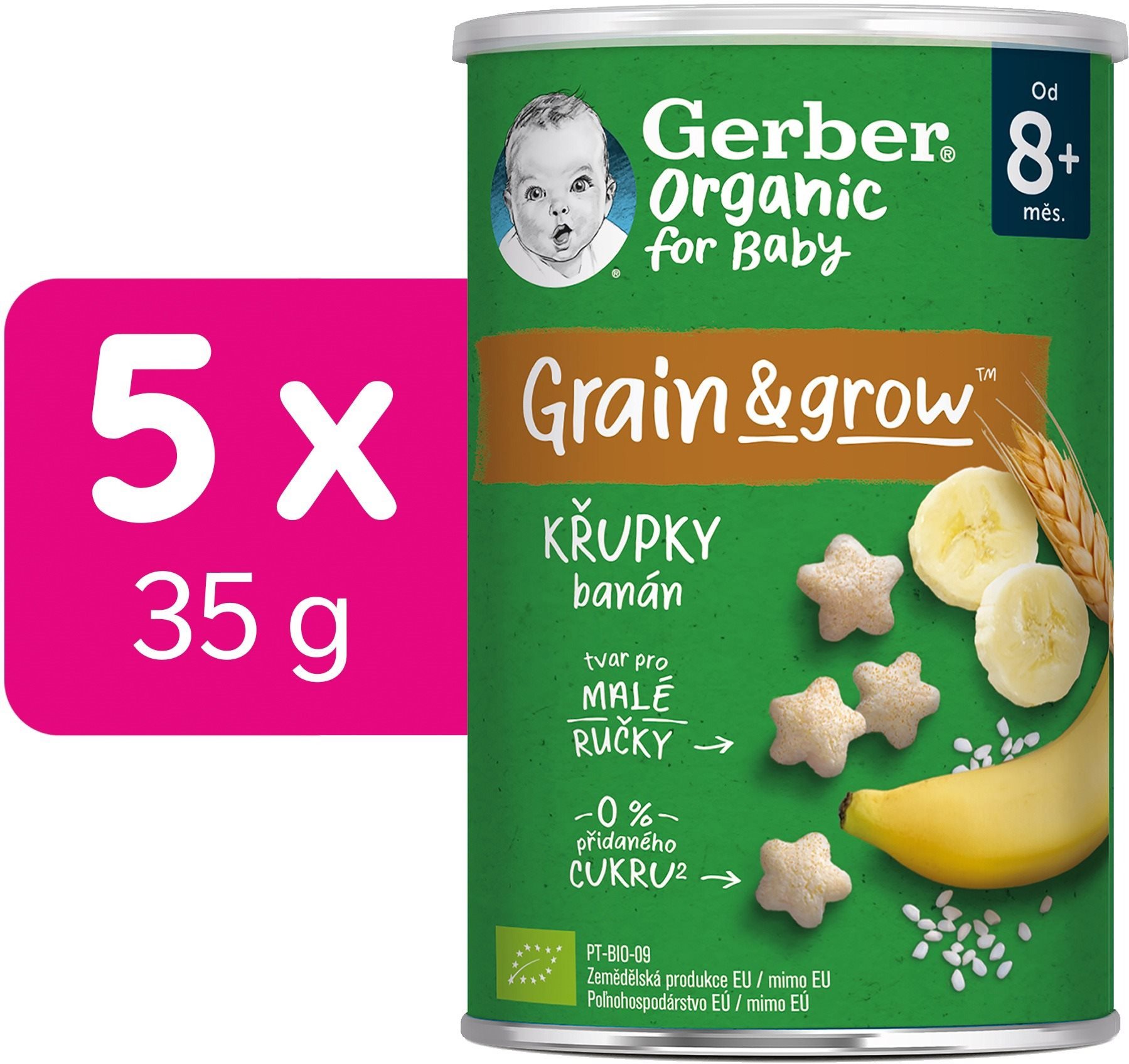 Křupky pro děti GERBER Organic křupky banánové 5× 35 g