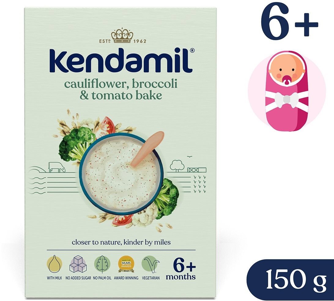 Kendamil mléčná kaše s brokolici, květákem a rajčaty (150 g)