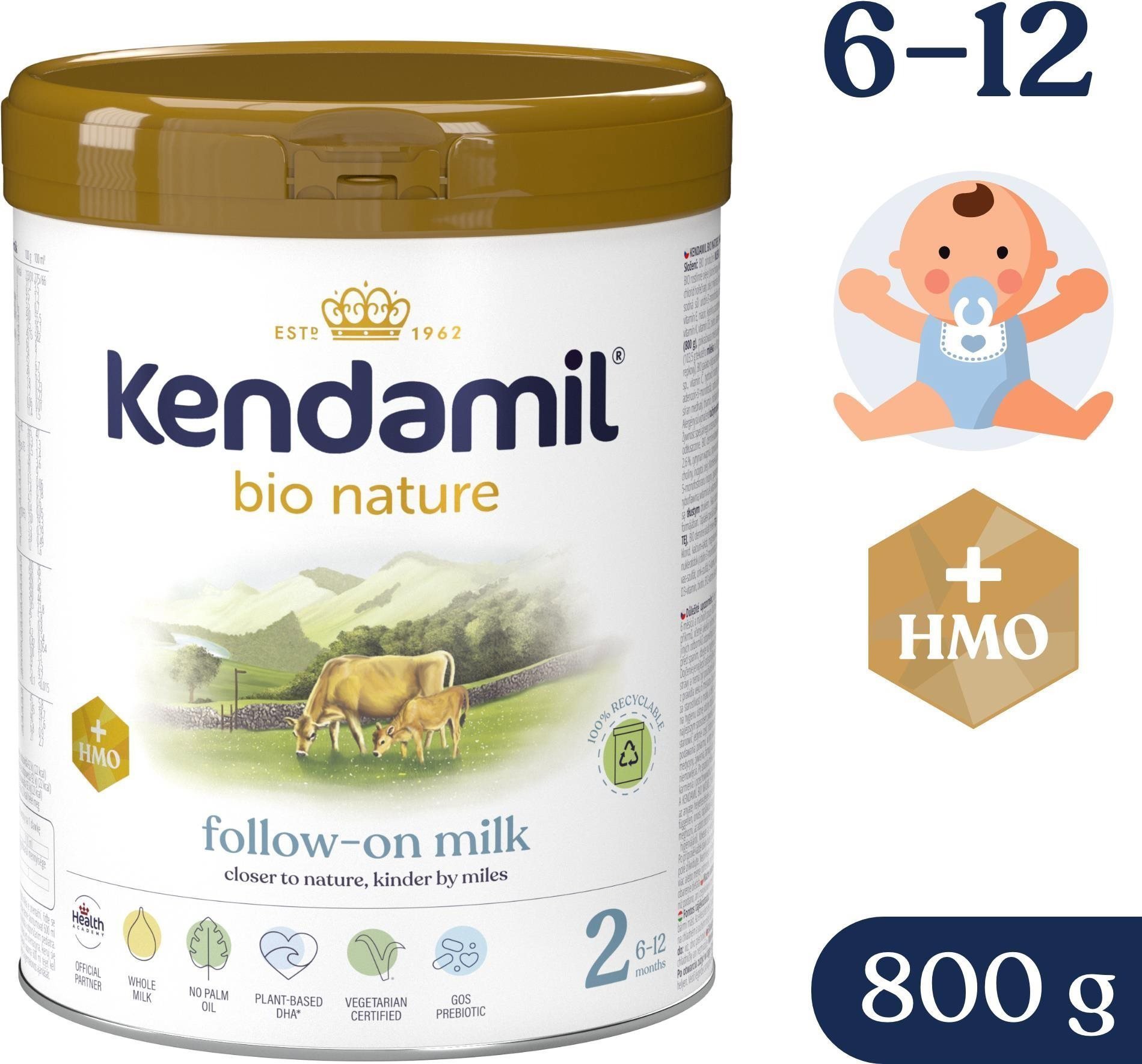 Kojenecké mléko Kendamil BIO Nature 2 HMO+ (800 g)