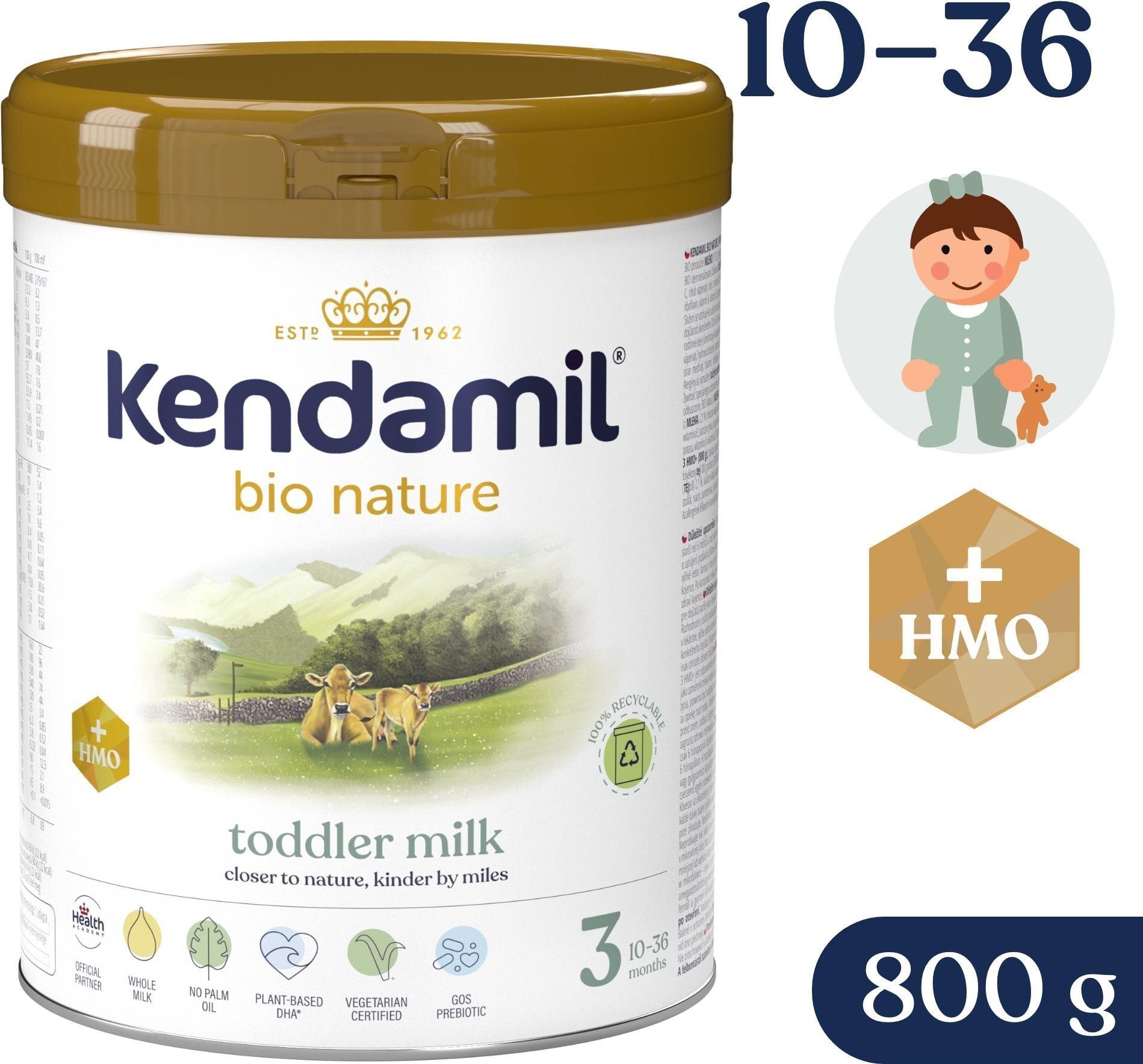 Kojenecké mléko Kendamil BIO Nature 3 HMO+ (800 g)
