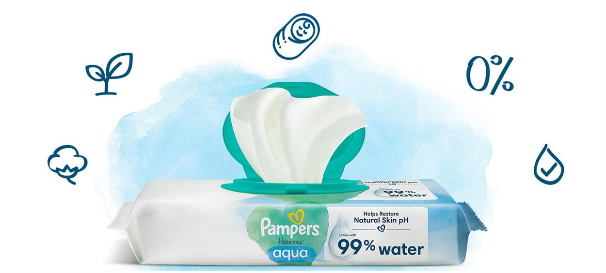 Dětské vlhčené ubrousky Pampers Harmonie Aqua