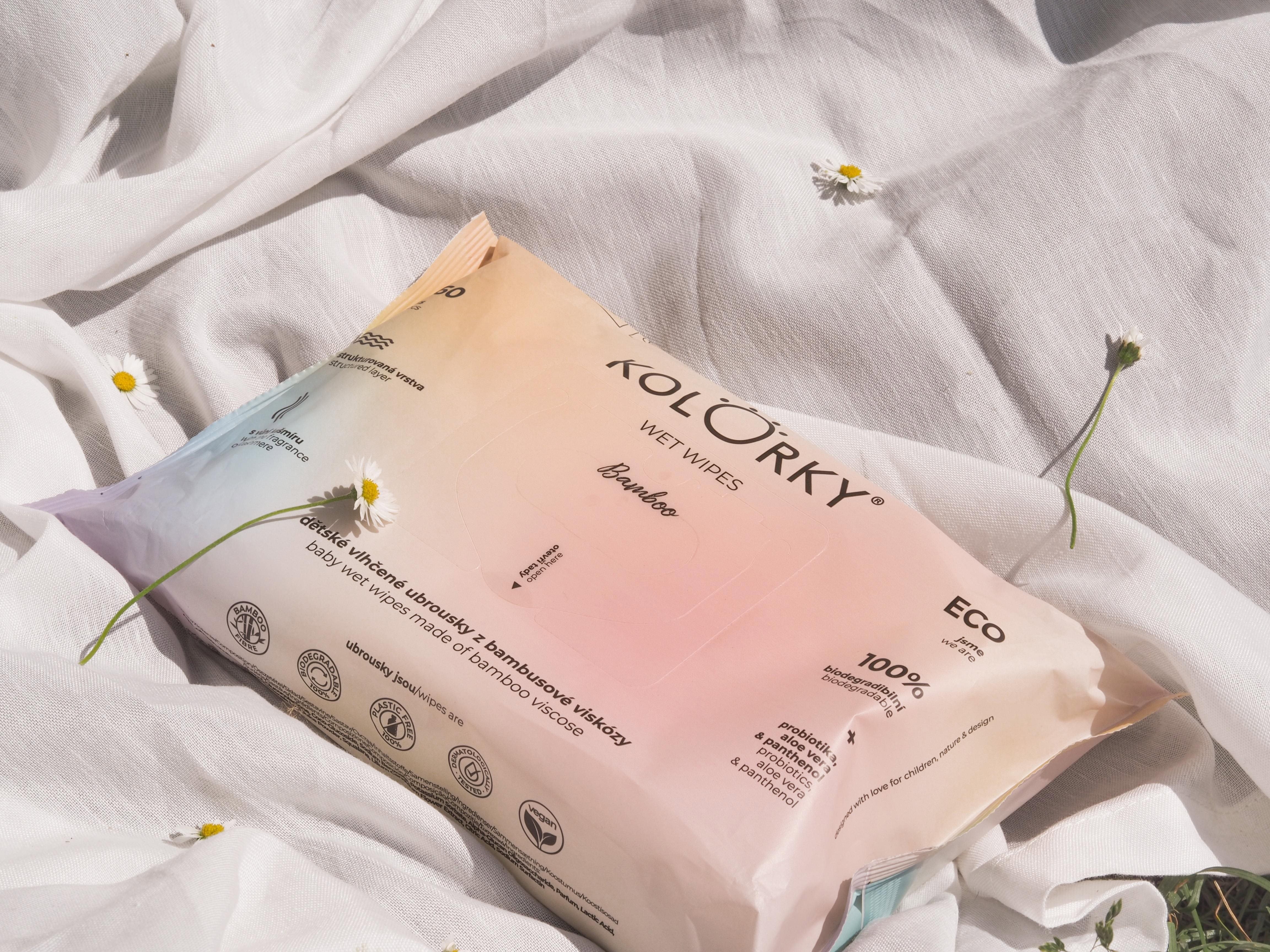 Detské vlhčené obrúsky KOLORKY Wet Wipes Bamboo 60 ks