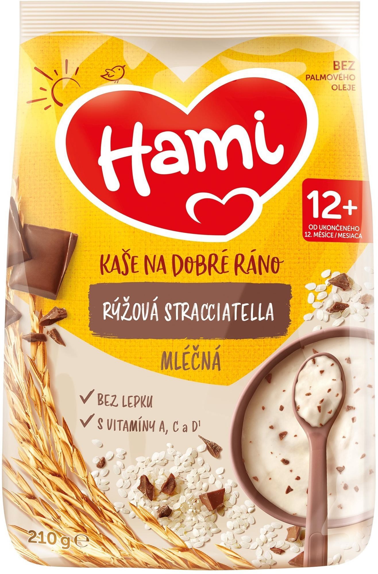 Mléčná kaše Hami mléčná kaše rýžová stracciatella 210 g