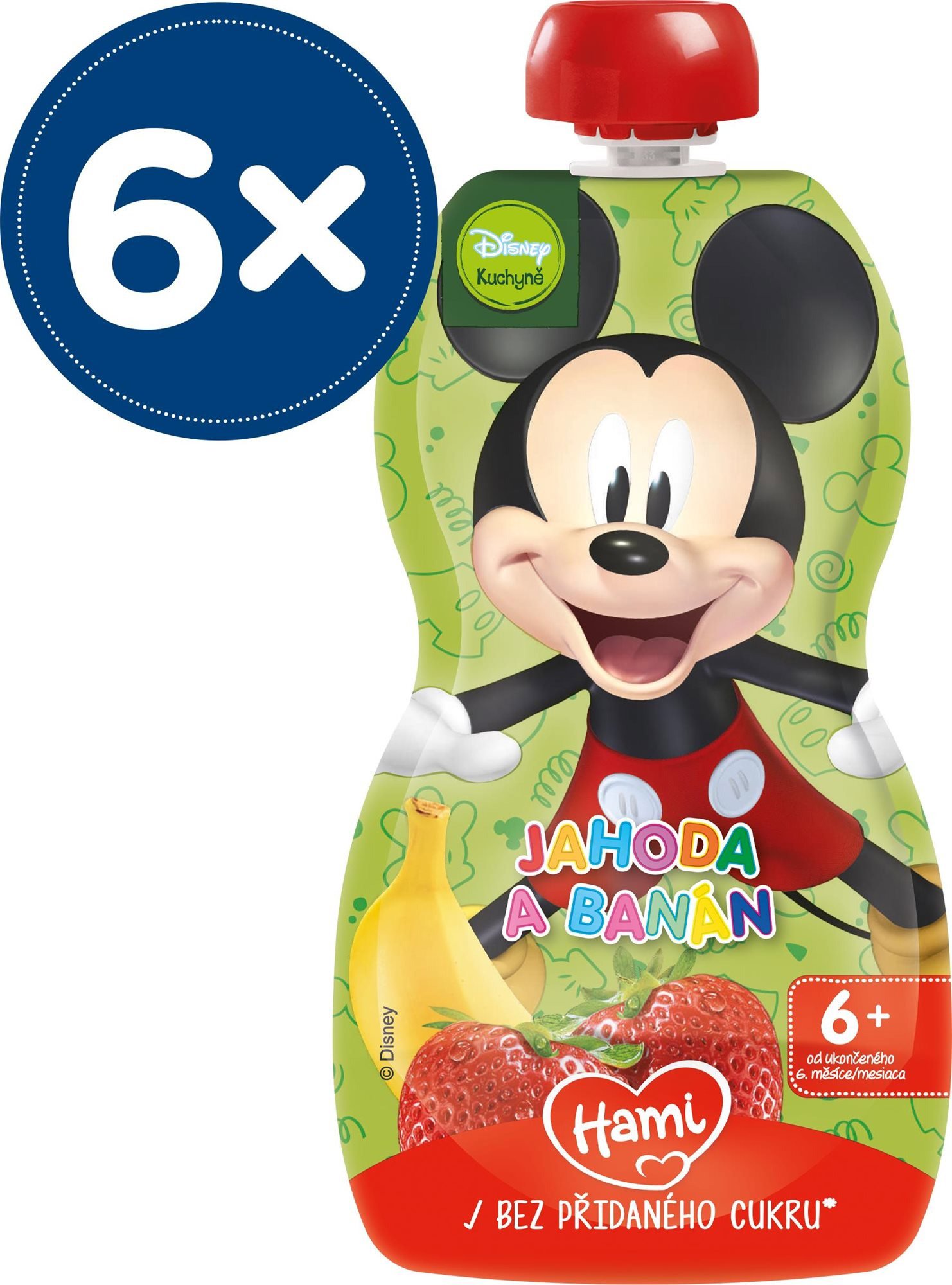 Kapsička pro děti Hami Mickey Jahoda a banán 6× 110 g