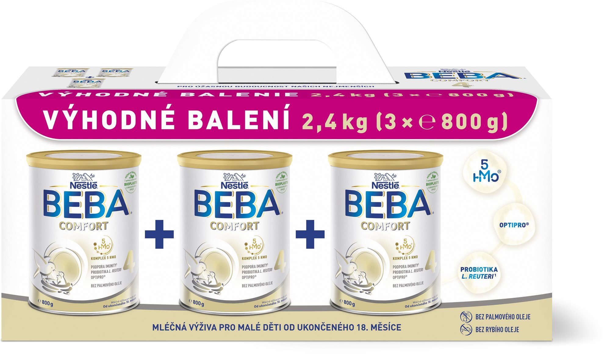 Kojenecké mléko BEBA COMFORT 4, 5 HMO (3× 800 g)