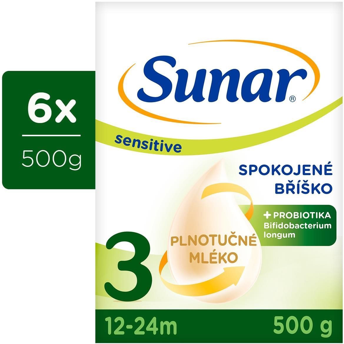Sunar Sensitive 3 batolecí mléko, 6× 500 g