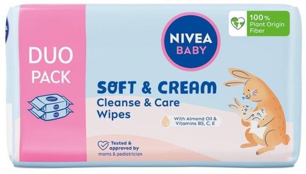 Dětské vlhčené ubrousky NIVEA Baby Soft & Cream Duo 114 ks