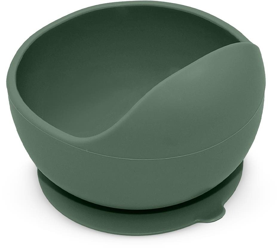 Dětský talíř PETITE&MARS Miska silikonová s přísavkou Take&Match Misty Green