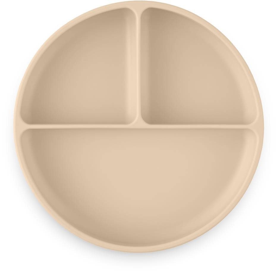 Dětský talíř PETITE&MARS Talířek silikonový kulatý Take&Match Desert Sand