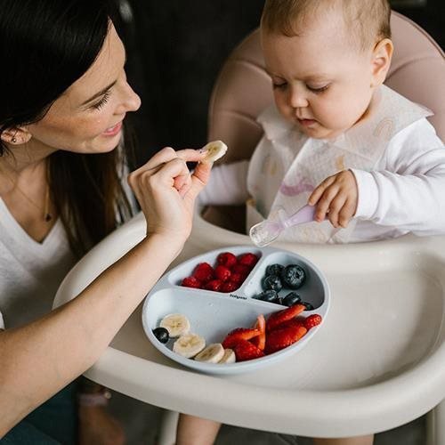 BabyOno Silikonový s přísavkou modrý