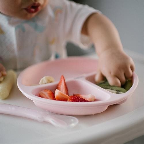 BabyOno Silikonový s přísavkou růžový