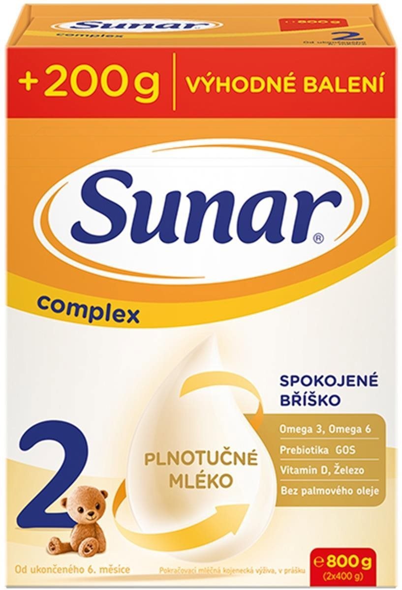 Sunar Complex 2 pokračovací kojenecké mléko XXL 800 g