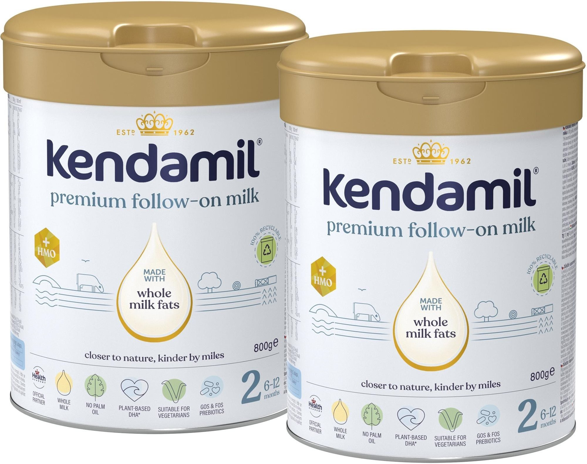 Kojenecké mléko Kendamil Premium 2 HMO+ (2× 800 g)