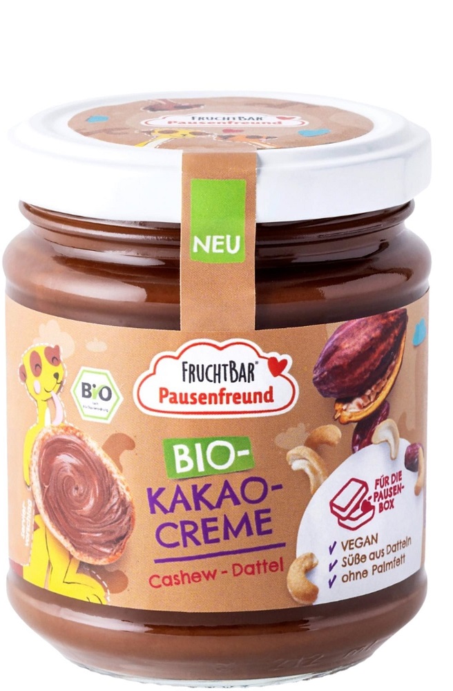 Ořechový krém Fruchtbar BIO pomazánka kešu, datle, kakao 180 g