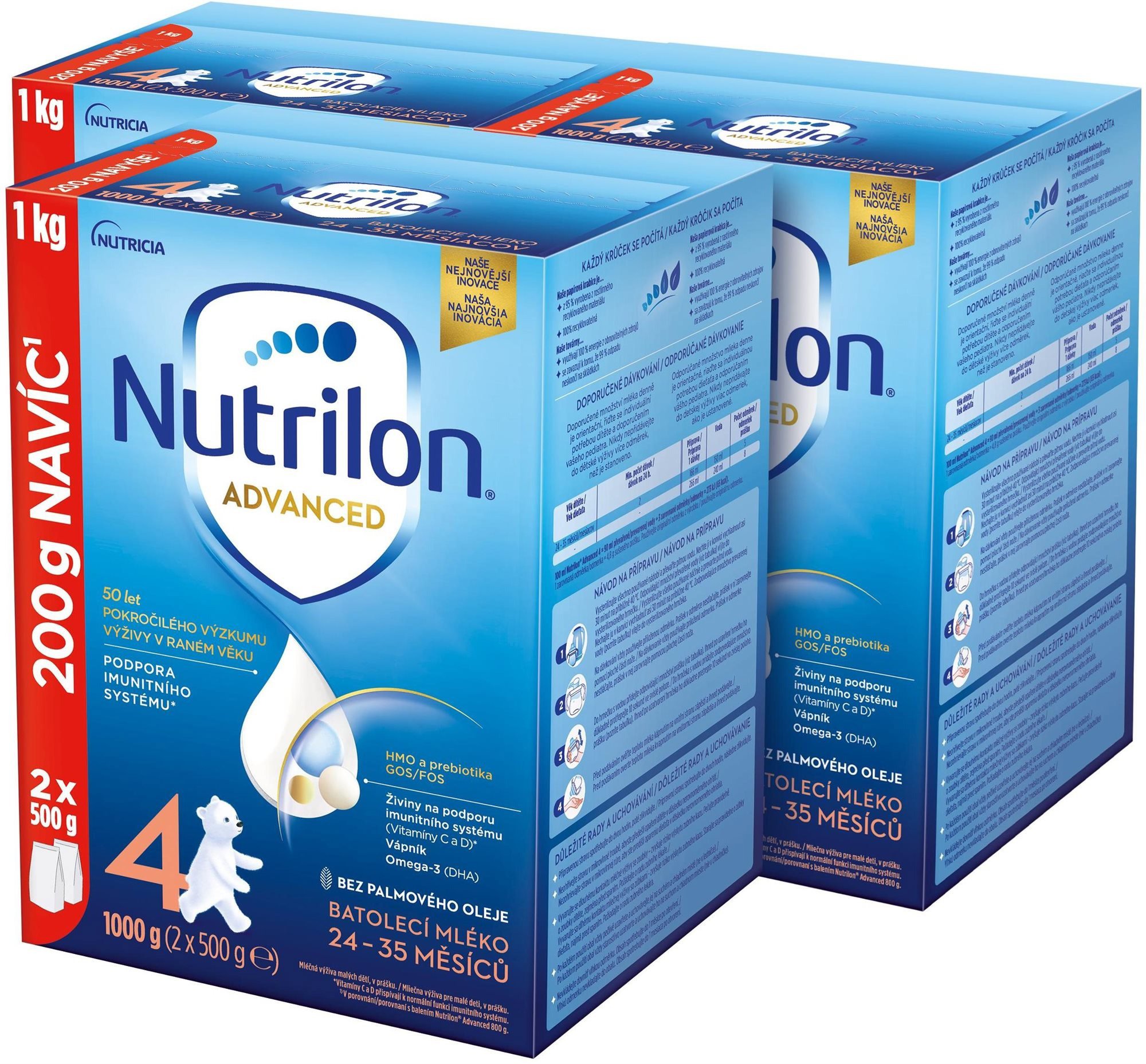 BABY3929 Nutrilon 4 Advanced batolecí mléko 3× 1 kg, 24+