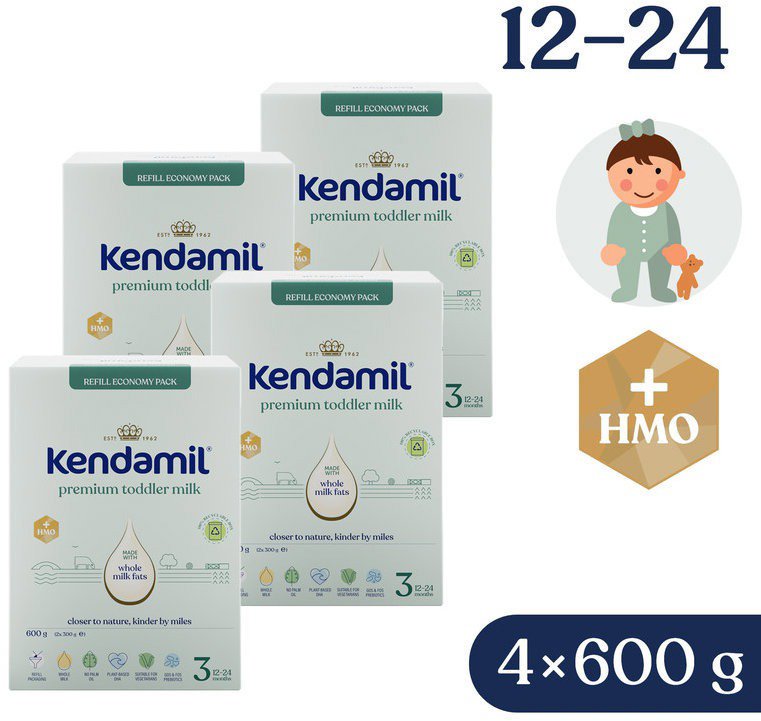 Kojenecké mléko Kendamil Premium Box 3 HMO+ (4× 600 g)