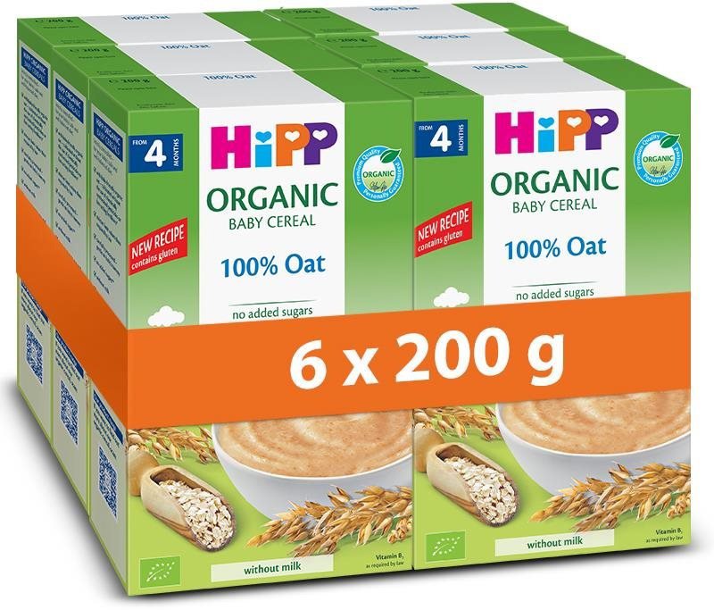 Nemléčná kaše HiPP BIO První obilná kaše ovesná 6× 200 g
