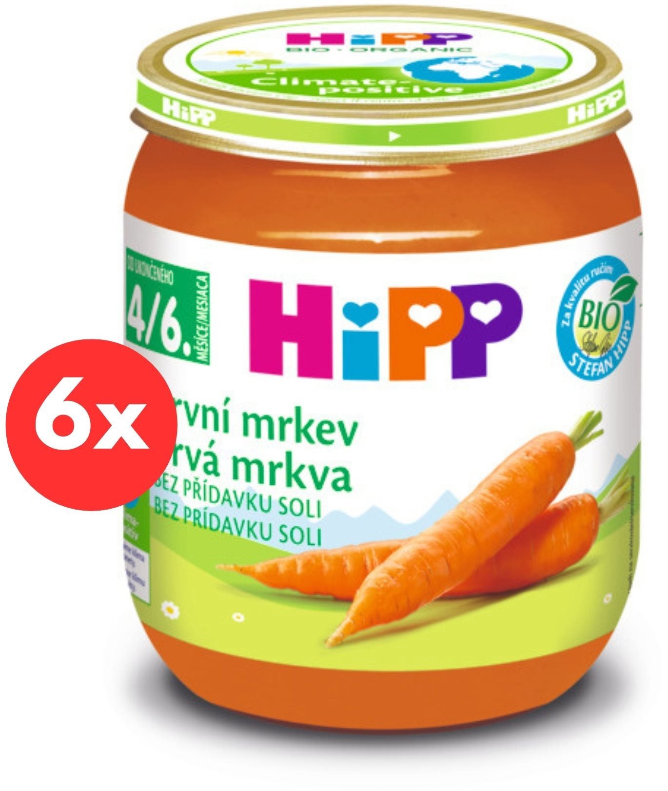 Dětský příkrm HiPP BIO První mrkev - 6× 125 g