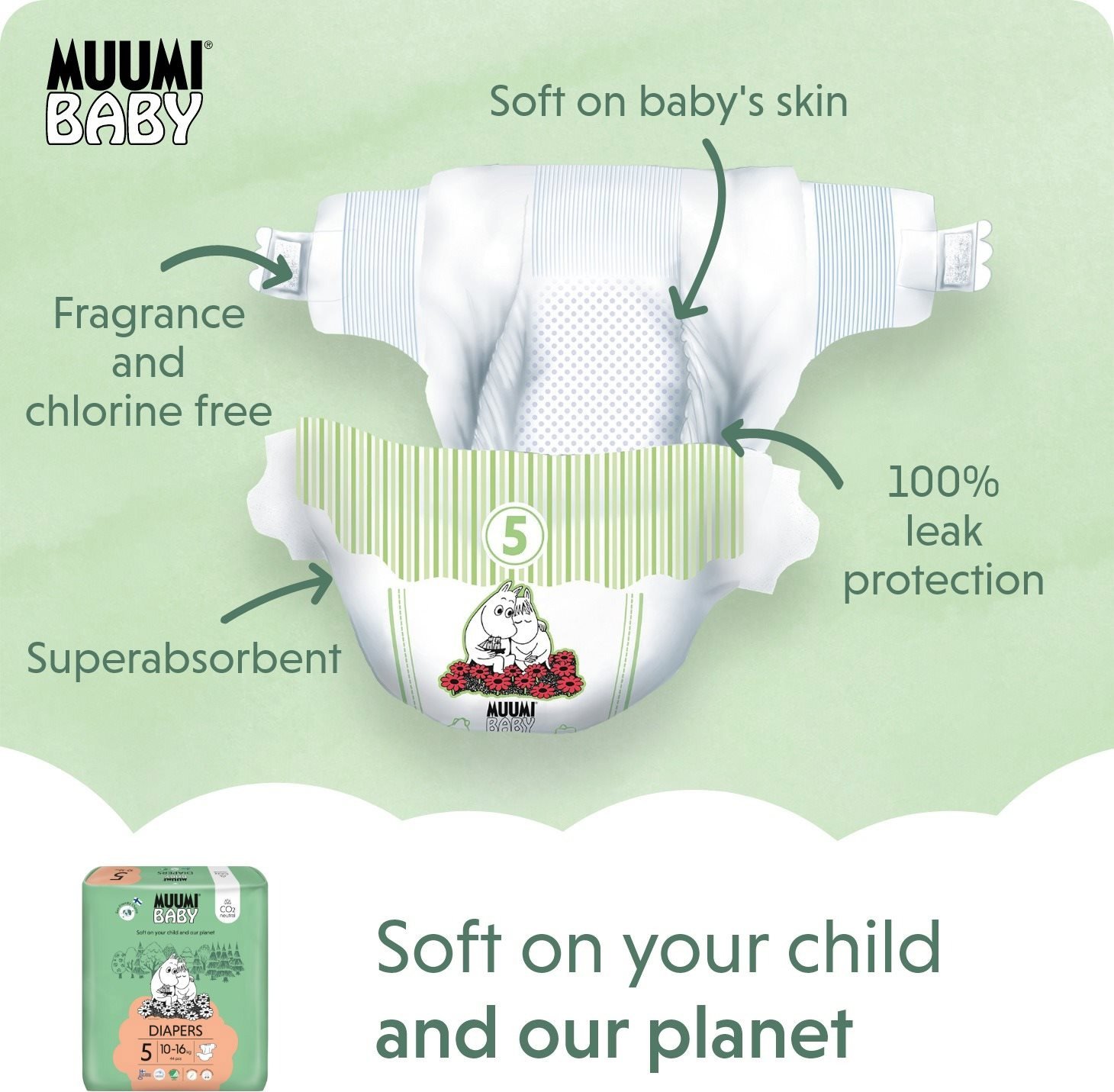 MUUMI BABY Maxi+ vel. 5 (44 ks)