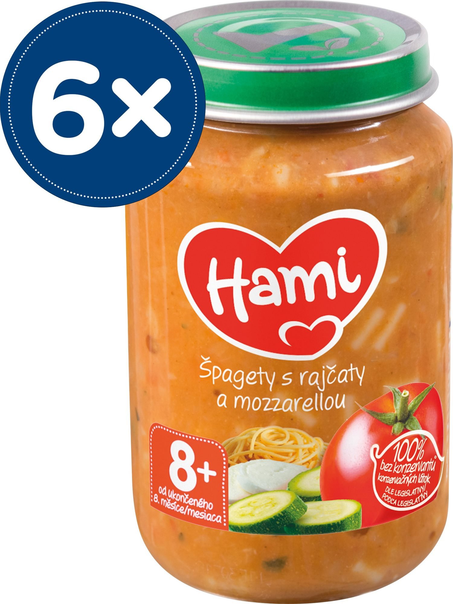 Příkrm Hami Špagety s rajčaty a mozzarellou 6× 200 g