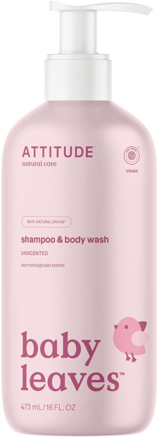 Dětské mýdlo ATTITUDE Baby Leaves 2v1 bez vůně 473 ml