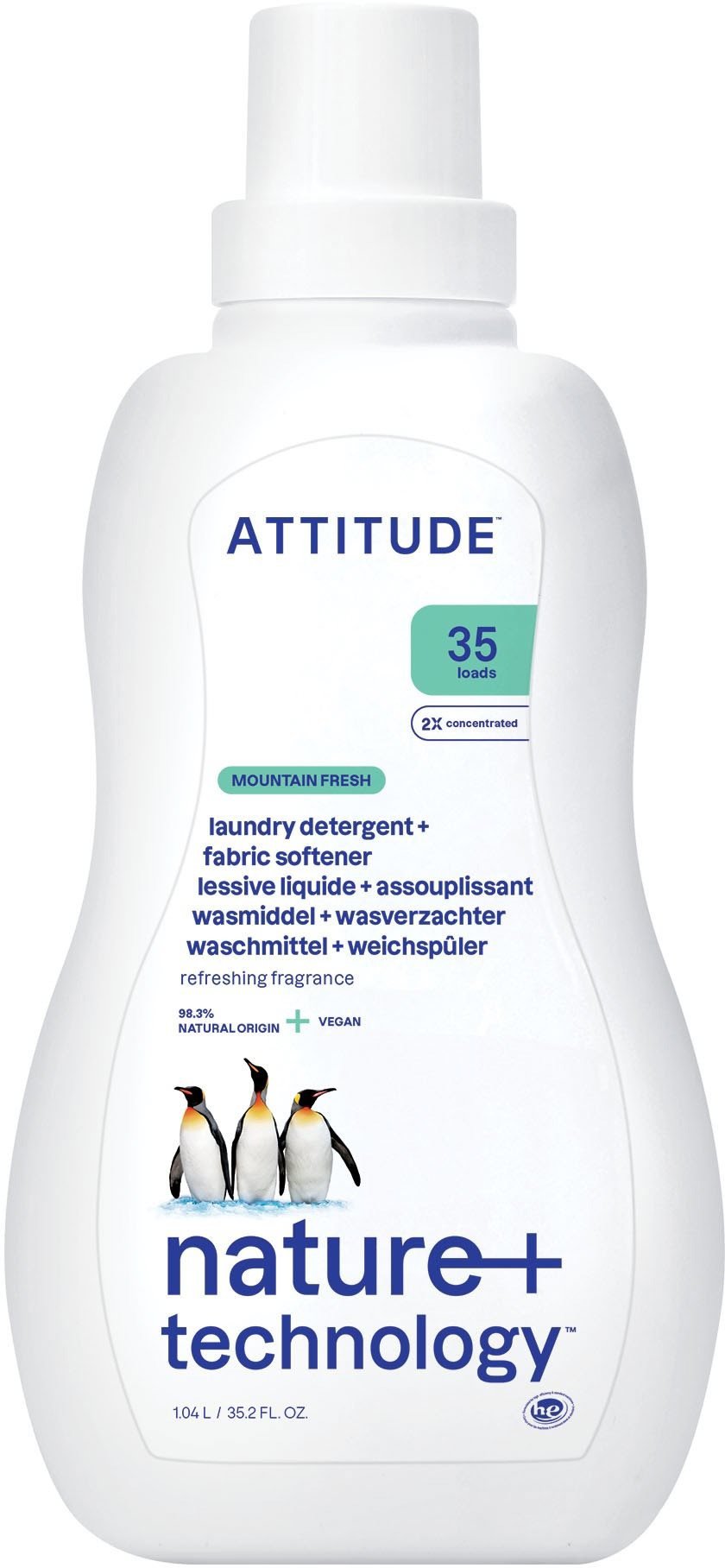 ATTITUDE- prací gel 2v1 s vůní Mountain Essentials 1,05 l