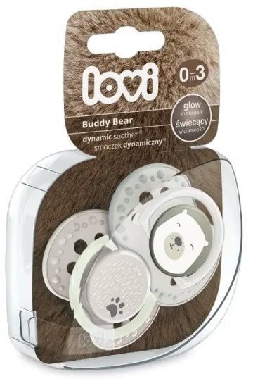 BABY8879 LOVI Dudlík  BUDDY BEAR 0-3m, 2 ks