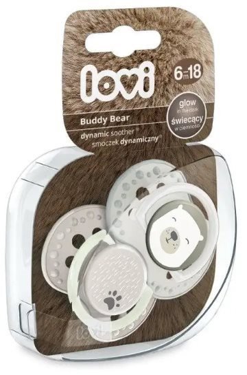 BABY8881 LOVI Dudlík  BUDDY BEAR 6-18m, 2 ks
