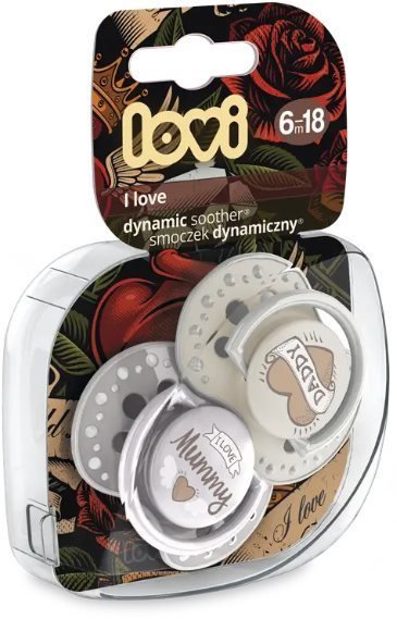 BABY8884 LOVI Dudlík LOVI I LOVE 6-18 m, 2 ks