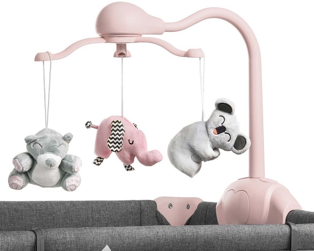 Cestovní postýlka Kinderkraft Joy Pink s doplňky