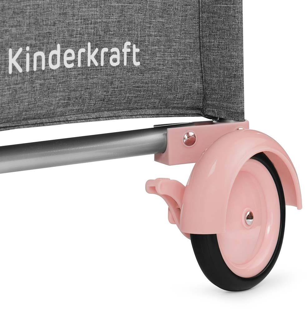 Cestovní postýlka Kinderkraft Joy Pink s doplňky