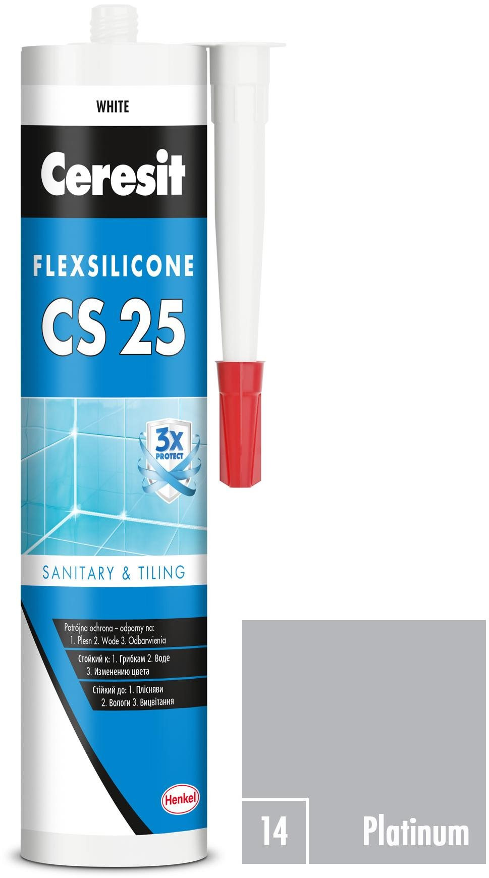 Ceresit Sanitární silikon CS 25 platinum, 280 ml