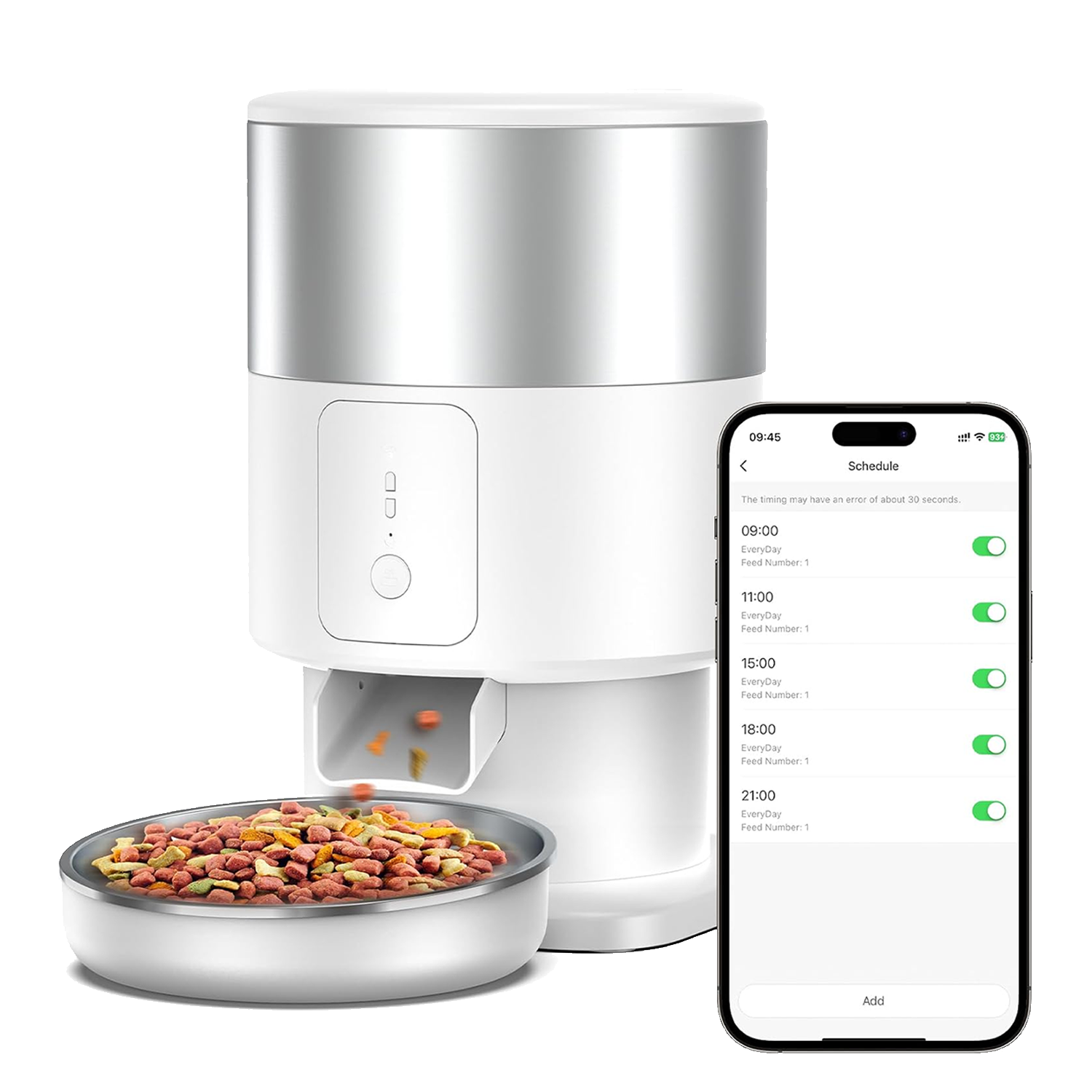 Dávkovač krmiva Tikpaws PF07 Automatický dávkovač krmiva s WiFi, zásobník 3000 ml