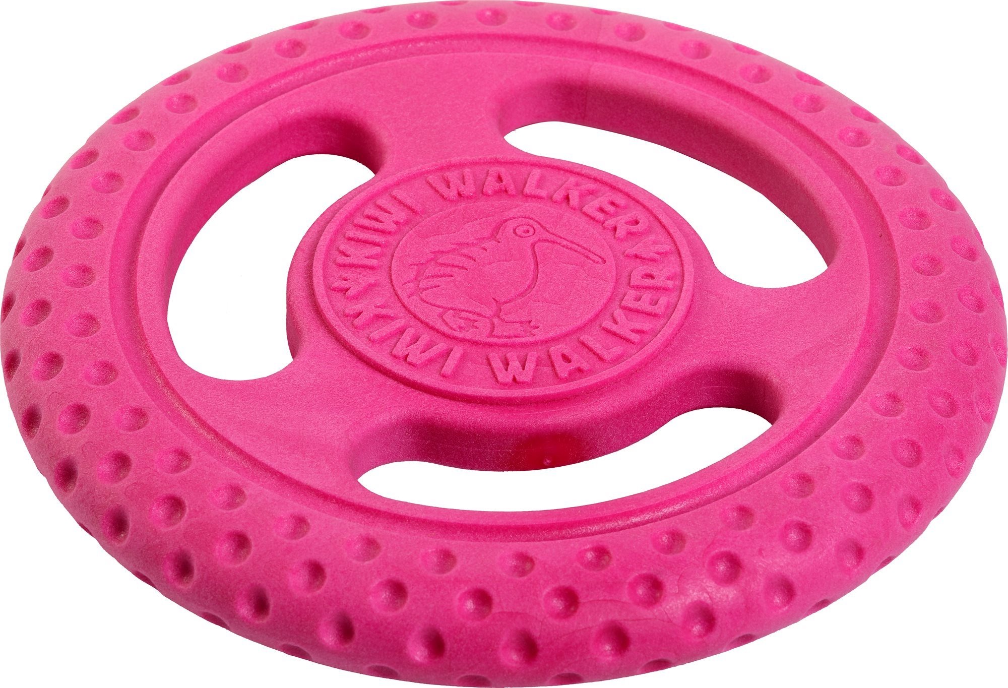 Lietajúci tanier pre psov Kiwi Walker Lietacie a plávacie frisbee z TPR peny 22 cm ružová