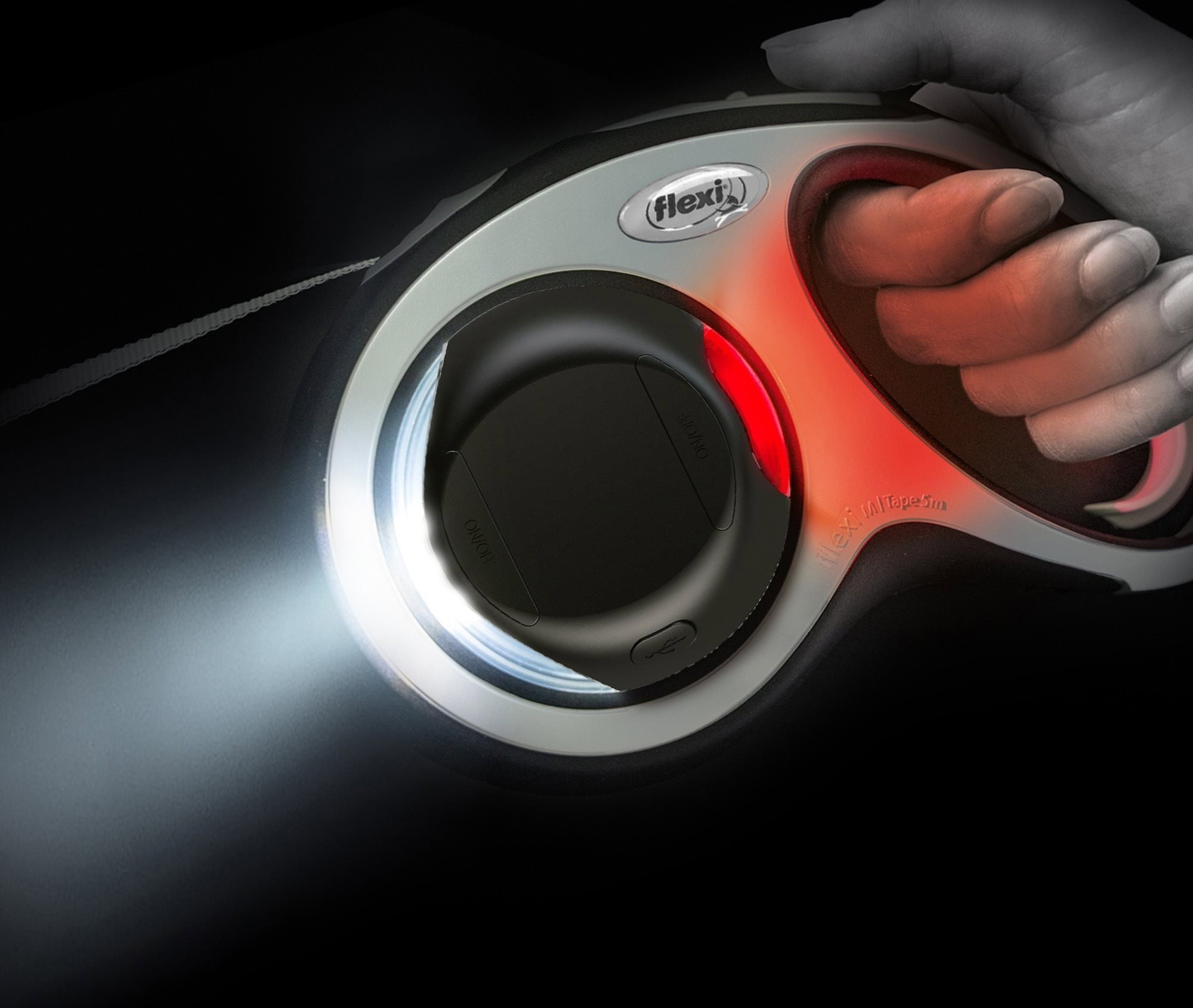 Svítilna na Flexi vodítko Lighting System šedá