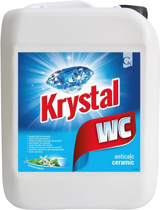 WC čistič KRYSTAL WC kyselý na keramiku, modrý 5 l kyselý na keramiku