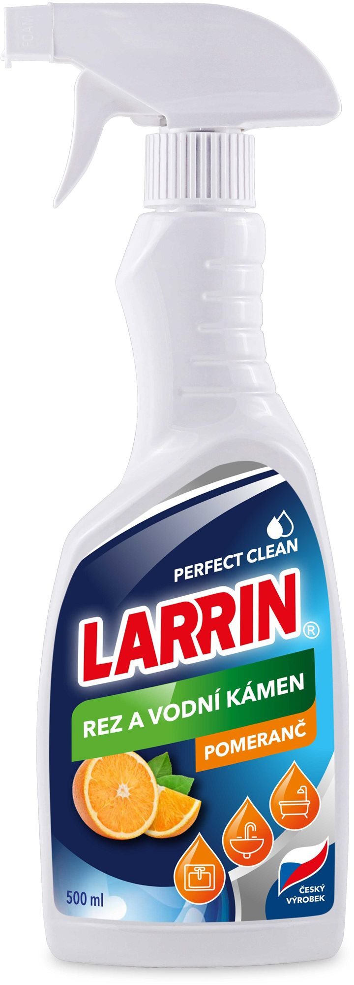 Čisticí prostředek LARRIN Rez a vodní kámen Pomeranč ve spreji 500 ml