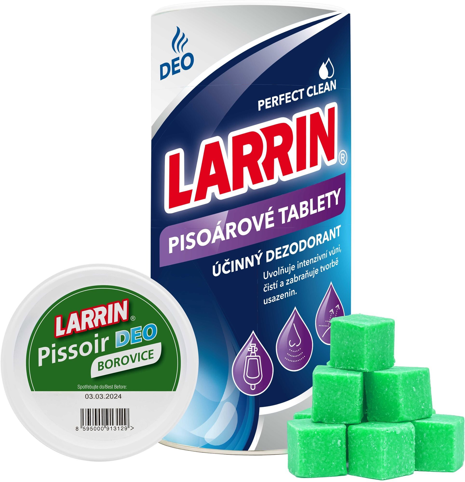 Vůně do pisoáru LARRIN WC Pissoir deo (tuba) borovice 900 g