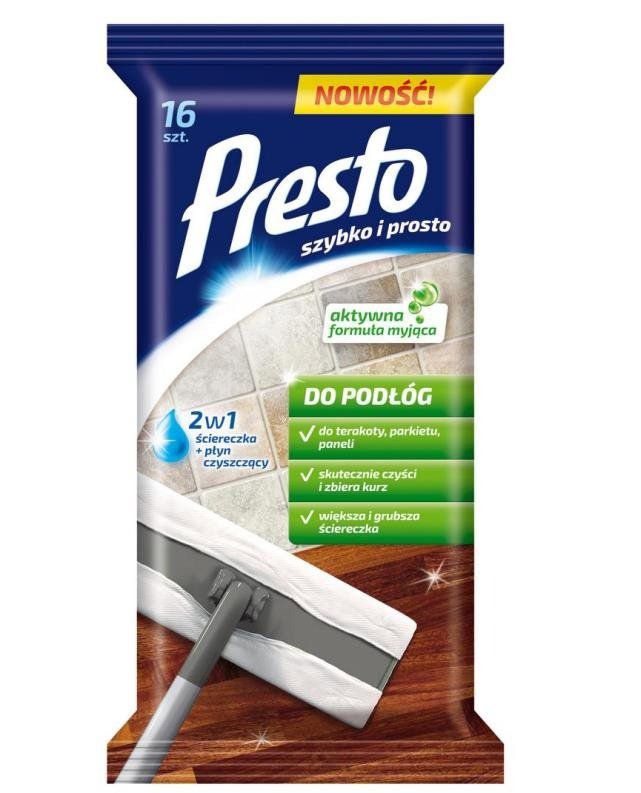 Čisticí ubrousky PRESTO vlhčené utěrky na podlahu 16 ks