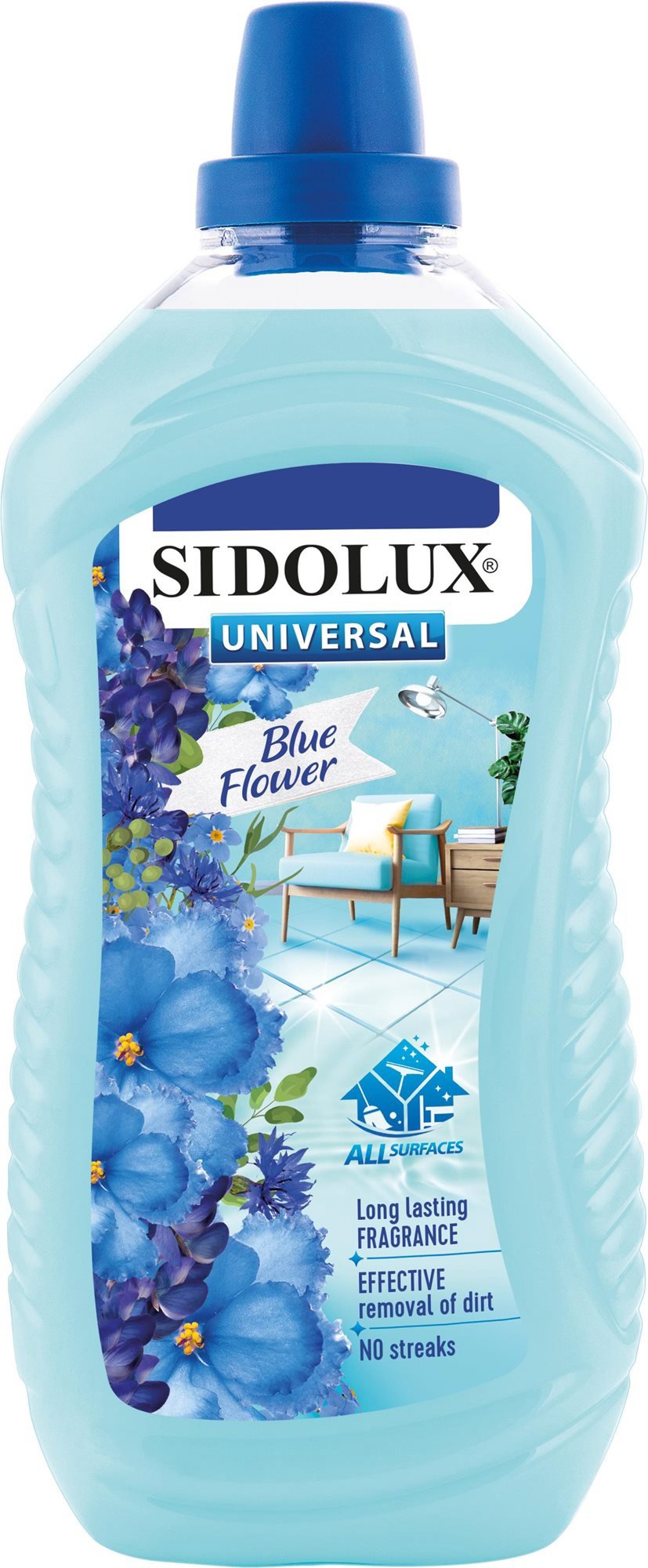SIDOLUX Universal Soda Power Blue Flower 1 l