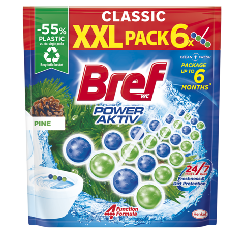 WC blok BREF Power Aktiv Pine 6× 50 g